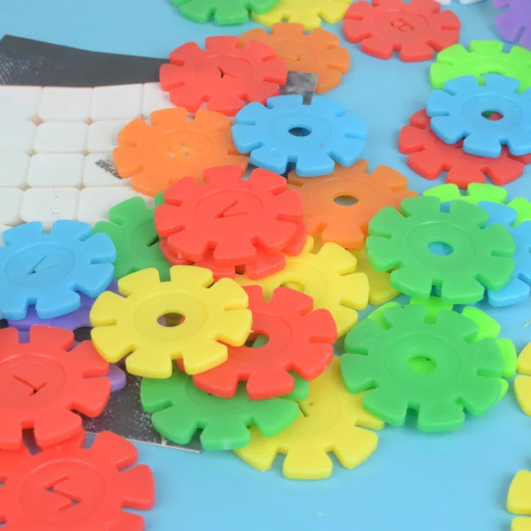 Conjunto de Blocos de Construção Snowflake para Educação Infantil, 60/100/200 peças, Quebra-Cabeça de Plástico para Bebês, Blocos de Montar para Crianças, Brinquedos DDJ