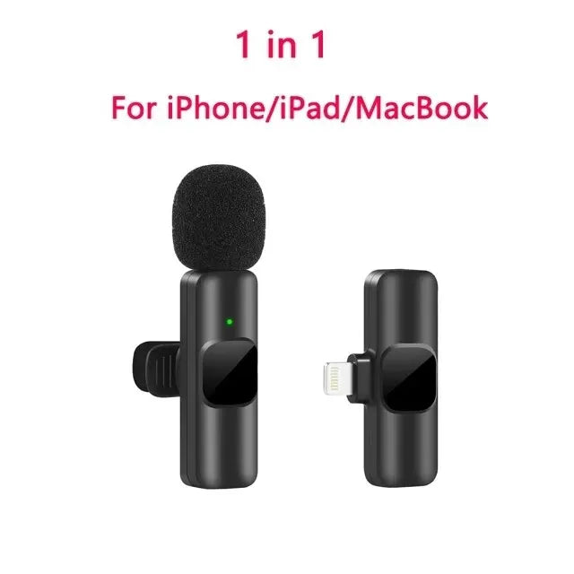 Novo Microfone Lavalier Sem Fio, Microfone Mini Portátil para Gravação de Áudio e Vídeo, para iPhone, Android, Transmissão Ao Vivo, Jogo, Microfone para Celular