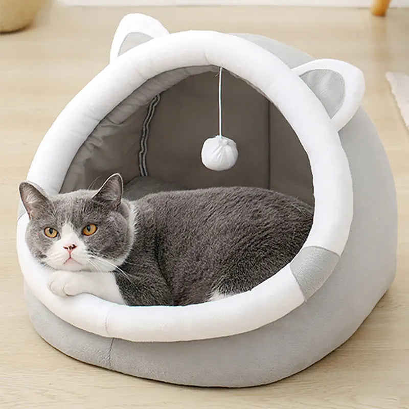 Cama de gato fofa pequenas e grandes,casa macia para gatinhos, almofada aconchegante