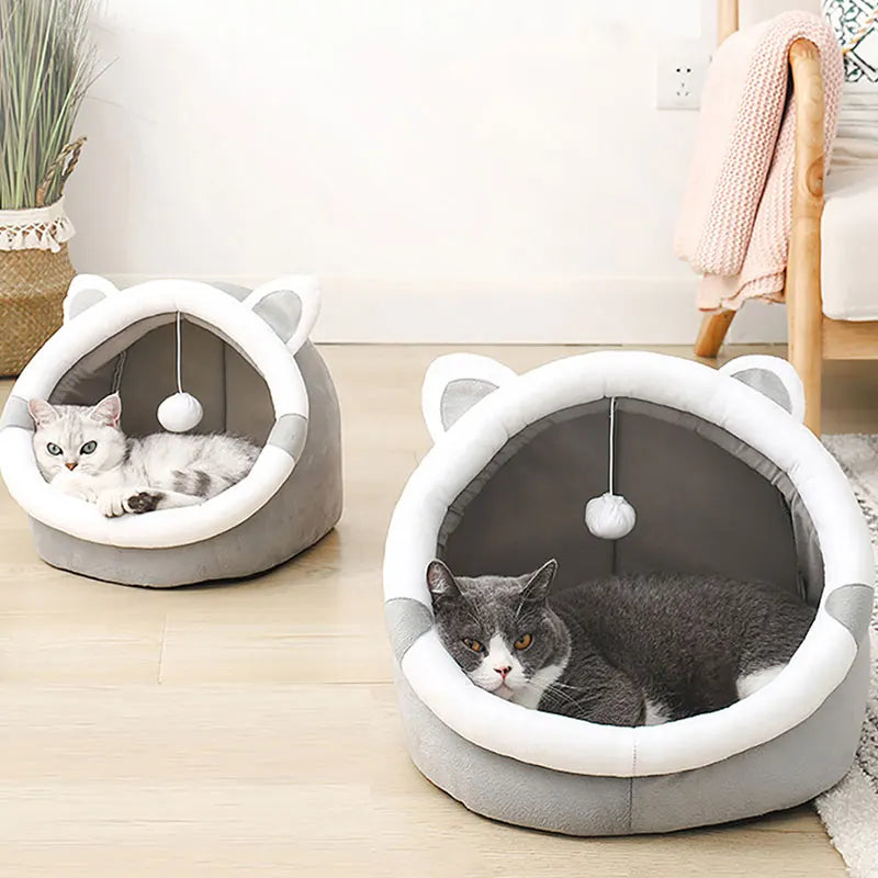 Cama de gato fofa pequenas e grandes,casa macia para gatinhos, almofada aconchegante