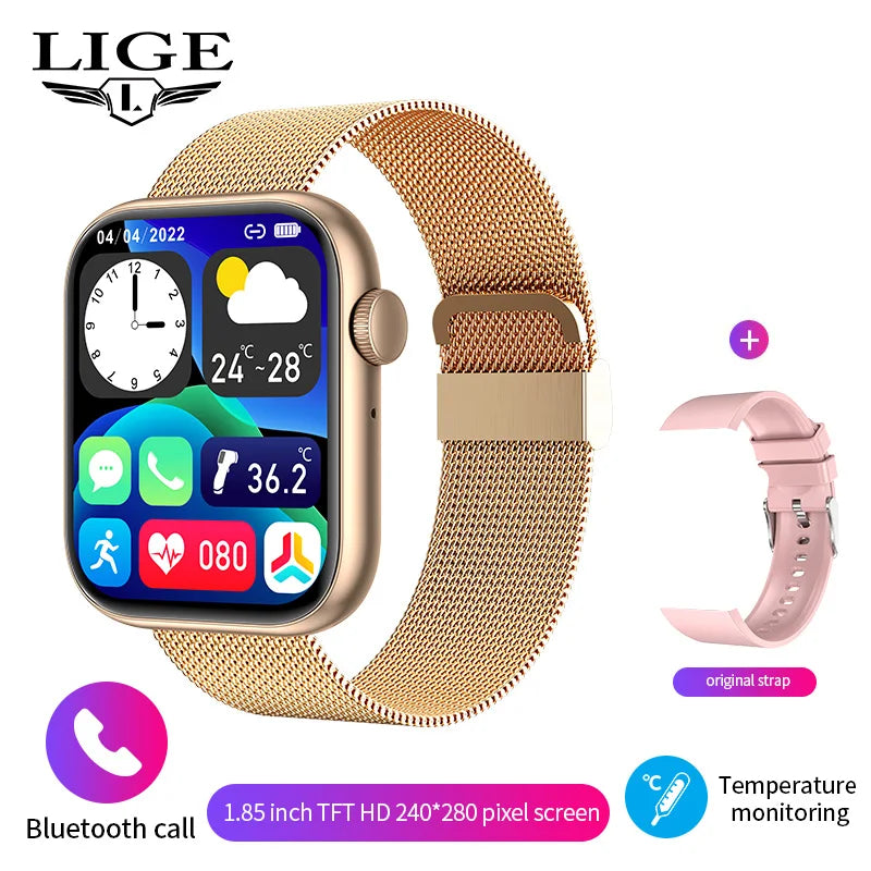 LIGE Novo Smartwatch 2025, Carregamento Sem Fio, Relógio Inteligente com Chamadas Bluetooth, para Homens e Mulheres, Bracelete de Fitness, Mostrador de Relógio Personalizável