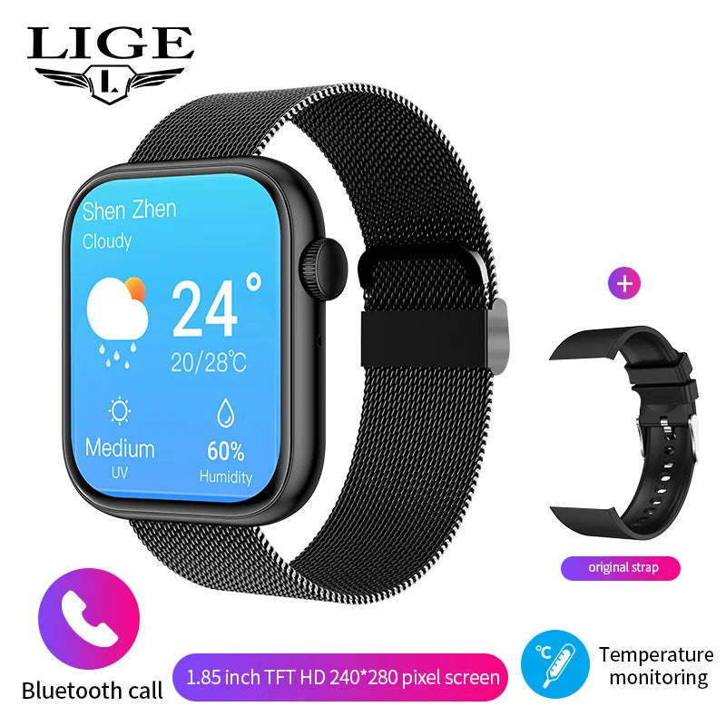 LIGE Novo Smartwatch 2025, Carregamento Sem Fio, Relógio Inteligente com Chamadas Bluetooth, para Homens e Mulheres, Bracelete de Fitness, Mostrador de Relógio Personalizável