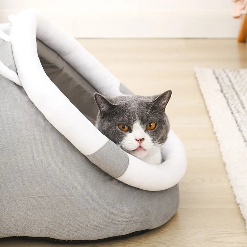 Cama de gato fofa pequenas e grandes,casa macia para gatinhos, almofada aconchegante