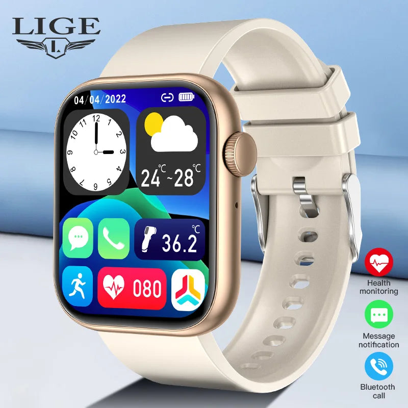 LIGE Novo Smartwatch 2025, Carregamento Sem Fio, Relógio Inteligente com Chamadas Bluetooth, para Homens e Mulheres, Bracelete de Fitness, Mostrador de Relógio Personalizável