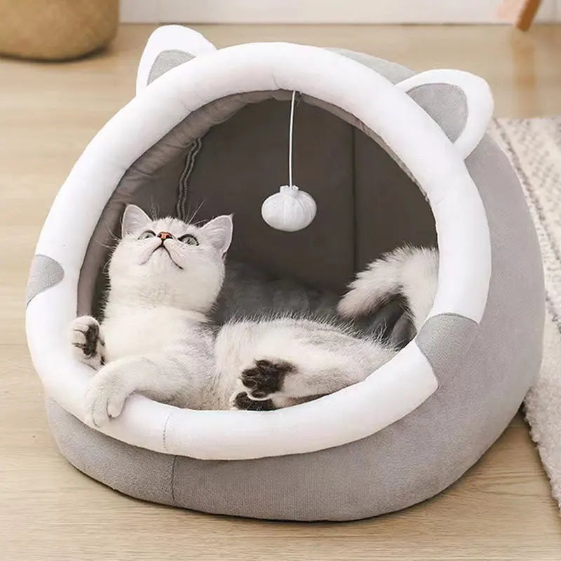 Cama de gato fofa pequenas e grandes,casa macia para gatinhos, almofada aconchegante