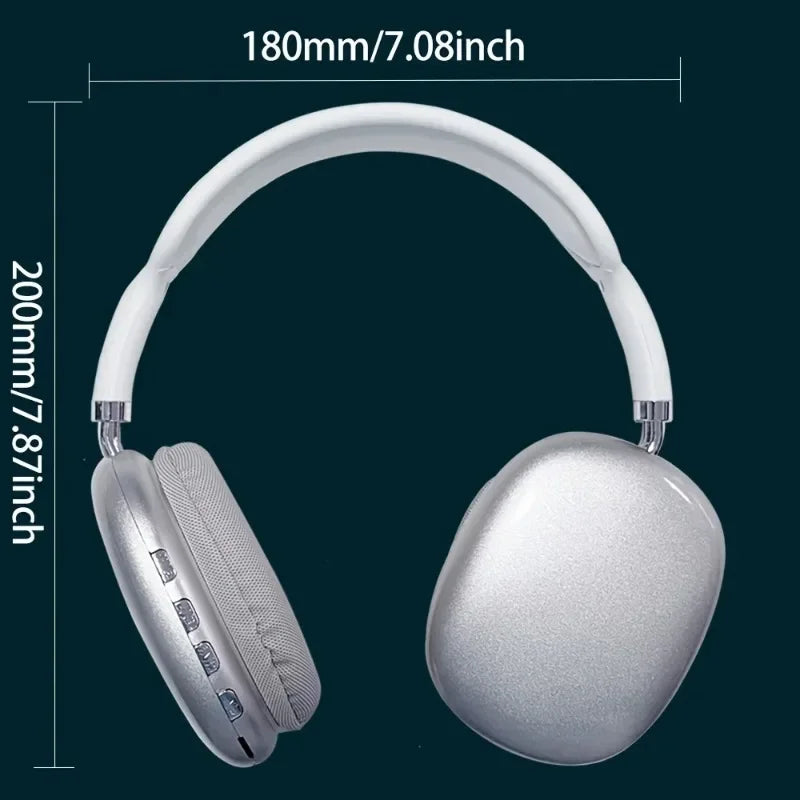 Novos Fones de Ouvido Sem Fio P9Air MAX Bluetooth com Cancelamento de Ruído, Microfone, Pods Over Ear, Headset para Esportes e Jogos para Apple