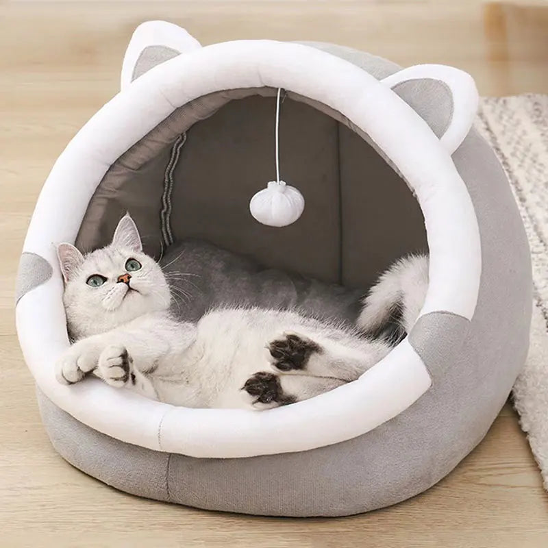 Cama de gato fofa pequenas e grandes,casa macia para gatinhos, almofada aconchegante