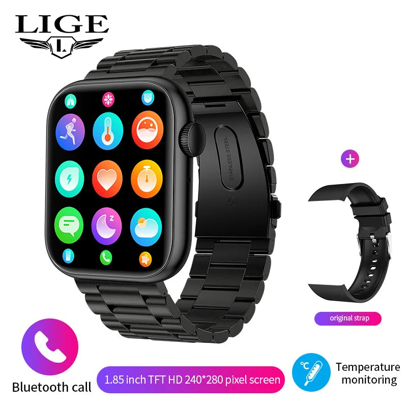 LIGE Novo Smartwatch 2025, Carregamento Sem Fio, Relógio Inteligente com Chamadas Bluetooth, para Homens e Mulheres, Bracelete de Fitness, Mostrador de Relógio Personalizável