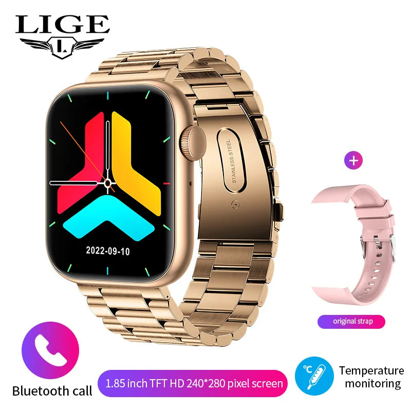 LIGE Novo Smartwatch 2025, Carregamento Sem Fio, Relógio Inteligente com Chamadas Bluetooth, para Homens e Mulheres, Bracelete de Fitness, Mostrador de Relógio Personalizável